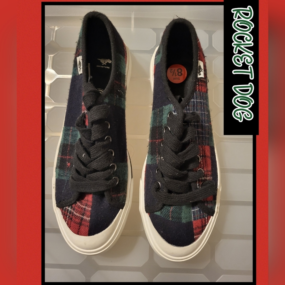 Rocket Dog Plaid Sneakers - Red and Blue